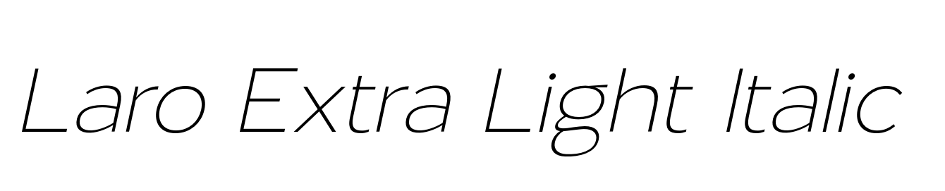Laro Extra Light Italic